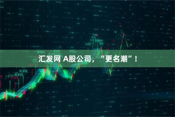 汇发网 A股公司，“更名潮”！